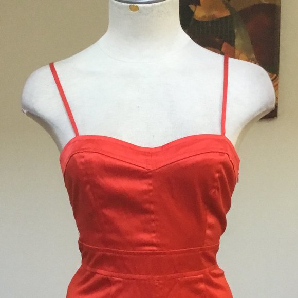 FOREVER 21 Pencil Short Mini Dress Beaded Stretchy Spaghetti Strap Petite Red SP - Picture 3 of 9